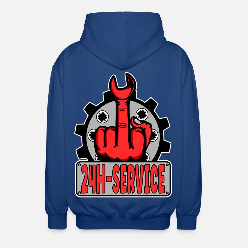 Mittelfinger Stinkerfinger 24h Service Design Rot - Unisex Kapuzenjacke - Royalblau