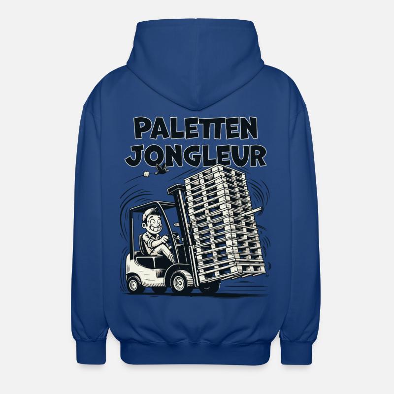 Pallet Juggler Forklift Funny - Unisex Hooded Jacket - royal blue
