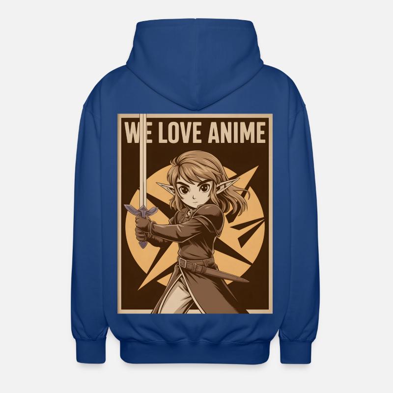 Héroïne d’anime avec une épée - Veste à capuche unisexe - bleu royal