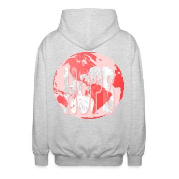 Hoffnung Erde Hope - Unisex Kapuzenjacke - Hellgrau meliert - Hinten - AI Model Male 185 light (185cm)