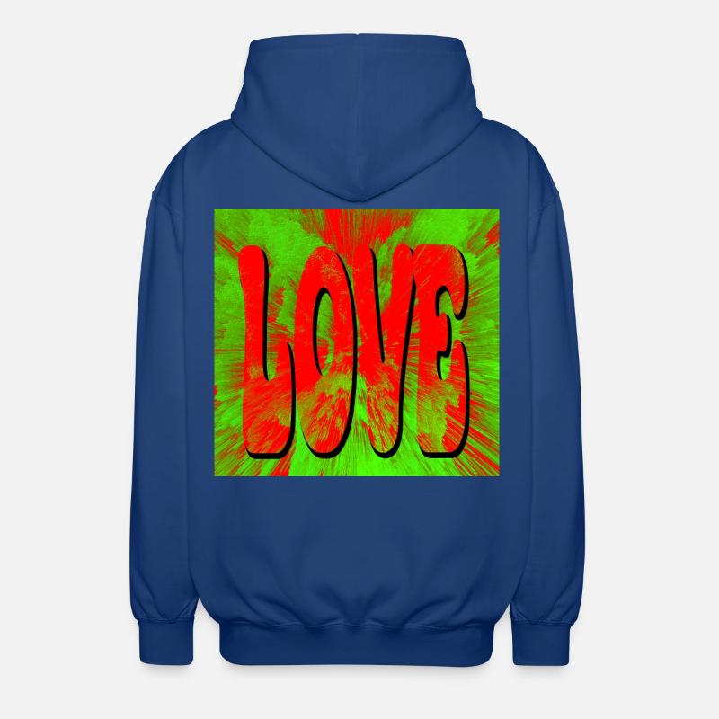 L’amour dans le style rétro tie-dye - Veste à capuche unisexe - bleu royal