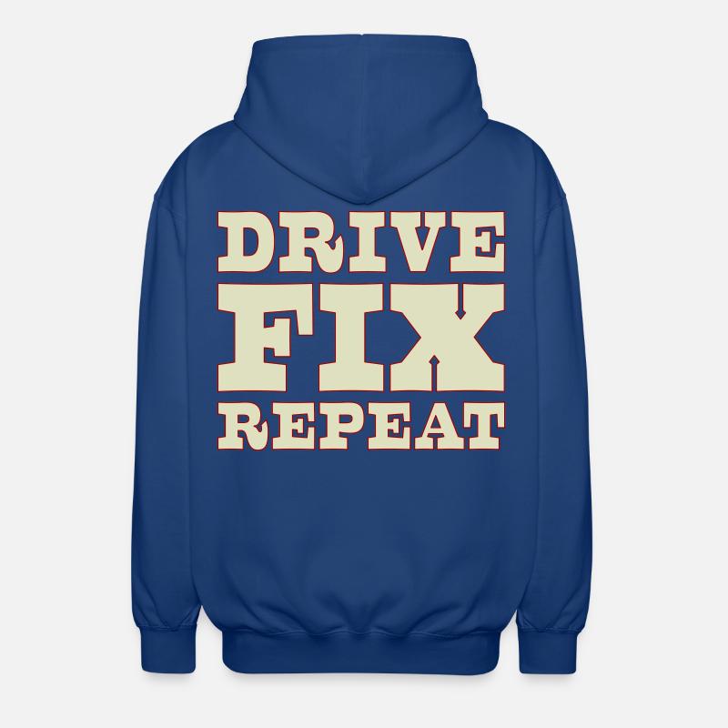 45b_solid_Drive_Fix_Repeat - Unisex Kapuzenjacke - Royalblau