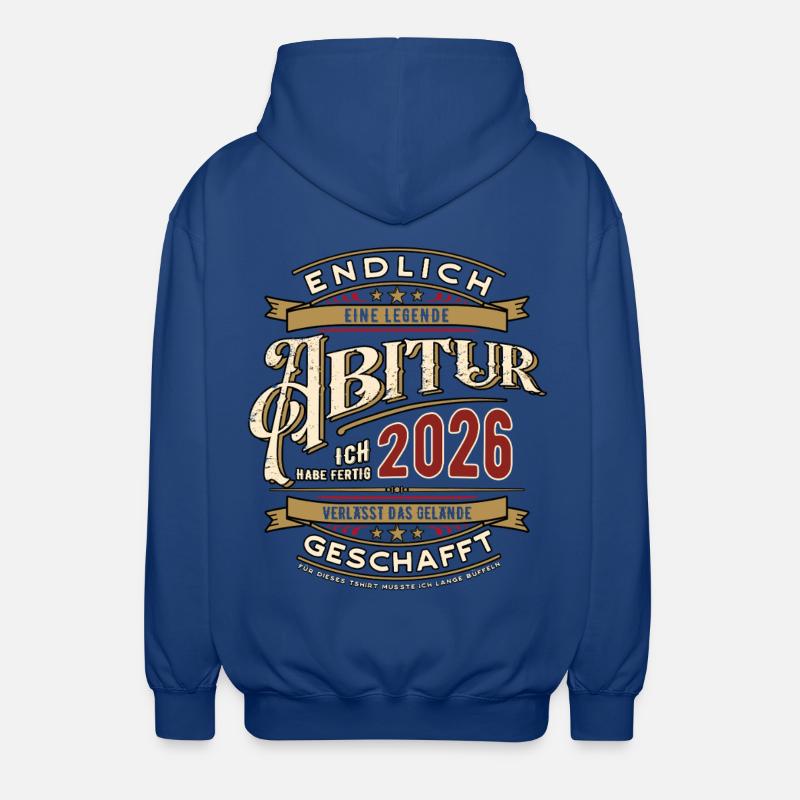 Finally done | Abitur 2026 | I'm done - Unisex Hooded Jacket - royal blue