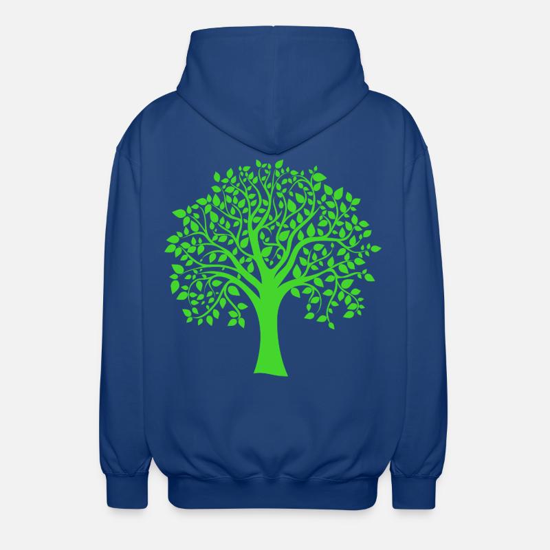 Silhouette à motif d’arbre jumbo vert - Veste à capuche unisexe - bleu royal