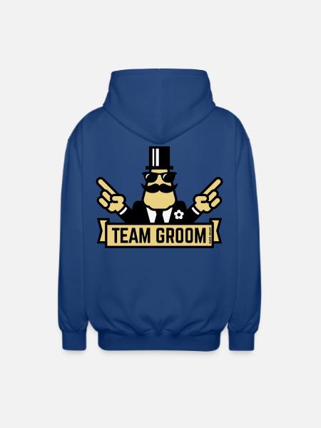 Team Groom (Pointing Stag Night Bachelor Party 3C) - Unisex Hooded Jacket - royal blue