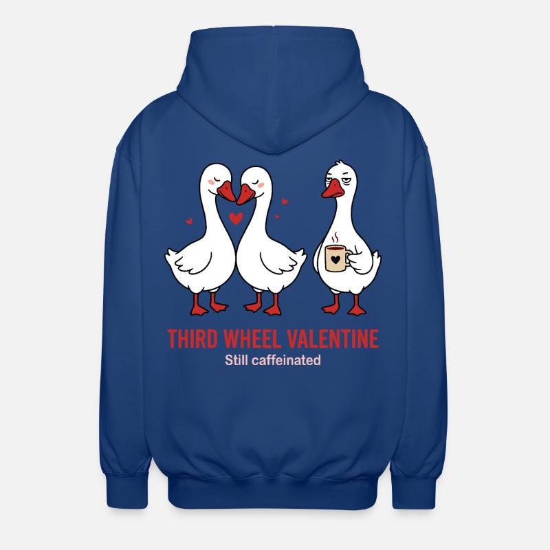 Third Wheel Valentine - Single Coffee Design - Unisex Hooded Jacket - royal blue