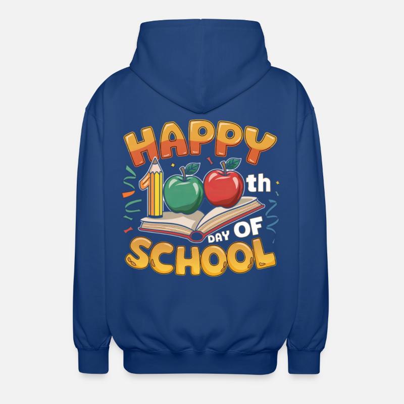 Conception du centième anniversaire de l’école - Veste à capuche unisexe - bleu royal