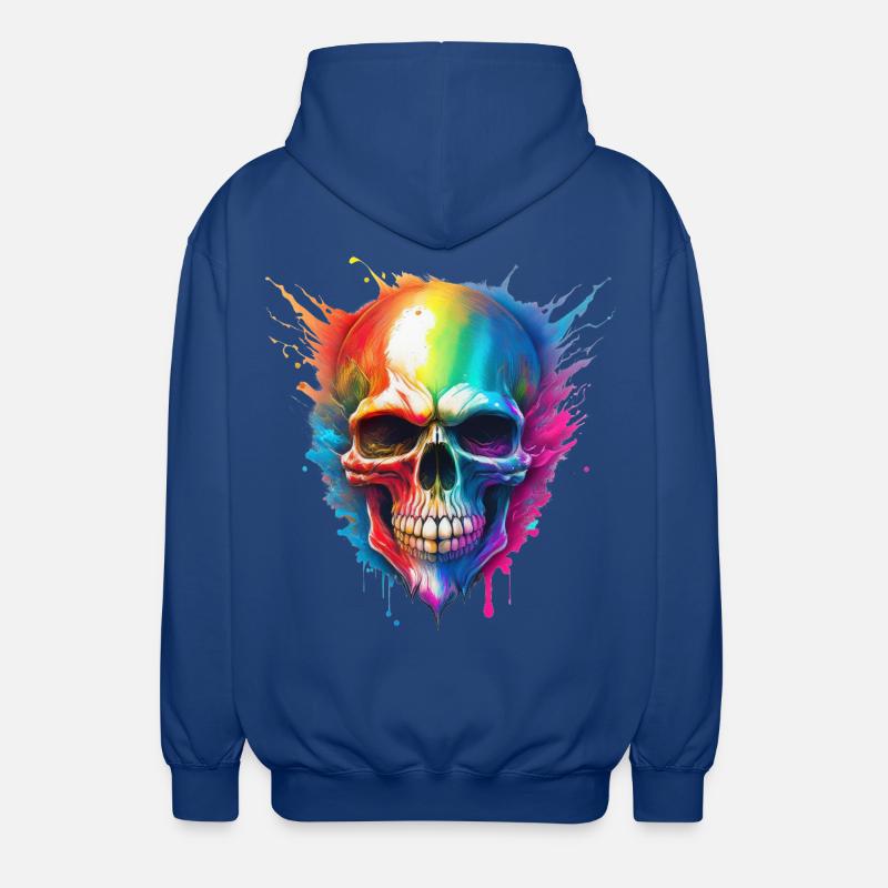 Regenbogen-Schädel Farbexplosion - Unisex Kapuzenjacke - Royalblau