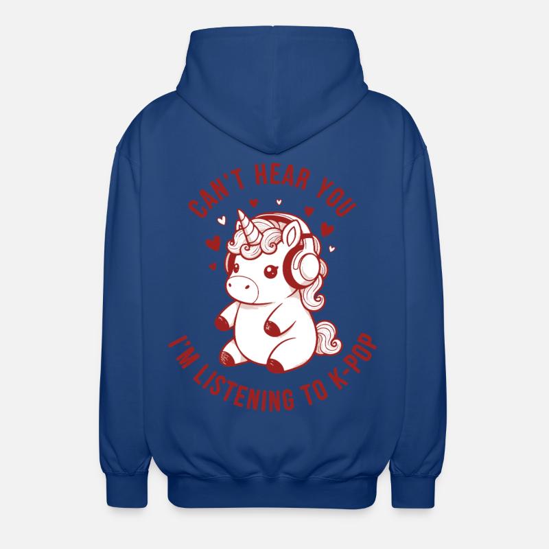 Hör dig inte, jag lyssnar på Kpop Kpop-musik - Luvjacka unisex - kungsblå
