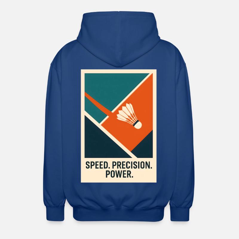 Speed Precision Power | Badminton Statement - Unisex Hooded Jacket - royal blue