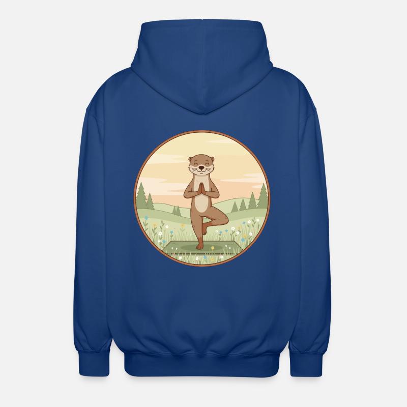 Yoga Otter Animal Doing Tree Pose - Unisex Hooded Jacket - royal blue