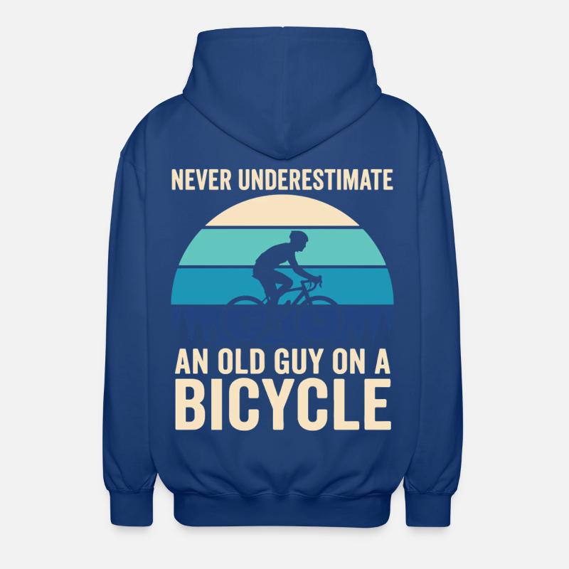 Never Underestimate Old Guy Bicycle - Unisex Kapuzenjacke - Royalblau