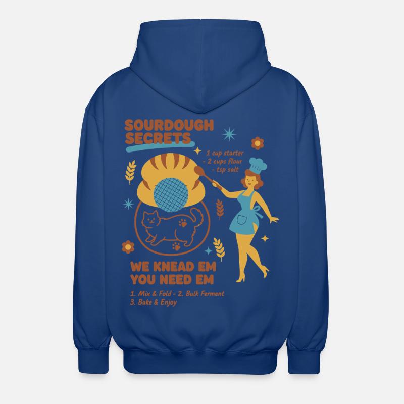 Sourdough Secrets Bread Baking Baker Sourdough - Unisex Hooded Jacket - royal blue