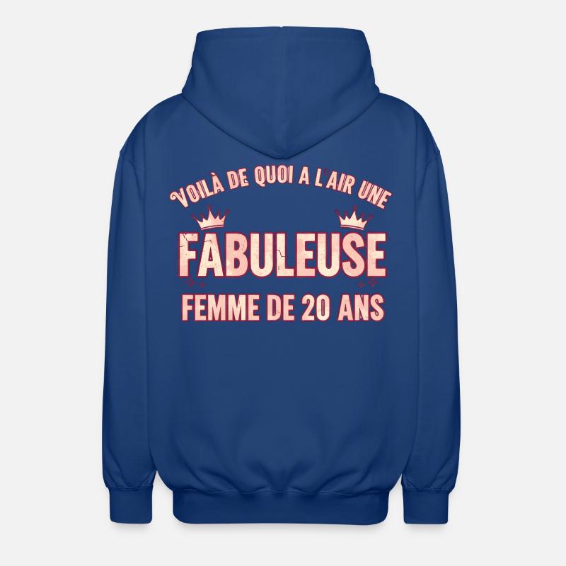 Fabuleuse 20 ans Reine du style - Veste à capuche unisexe - bleu royal
