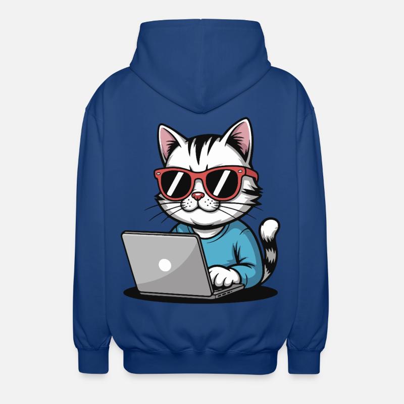 Cats_laptop - Unisex Hooded Jacket - royal blue