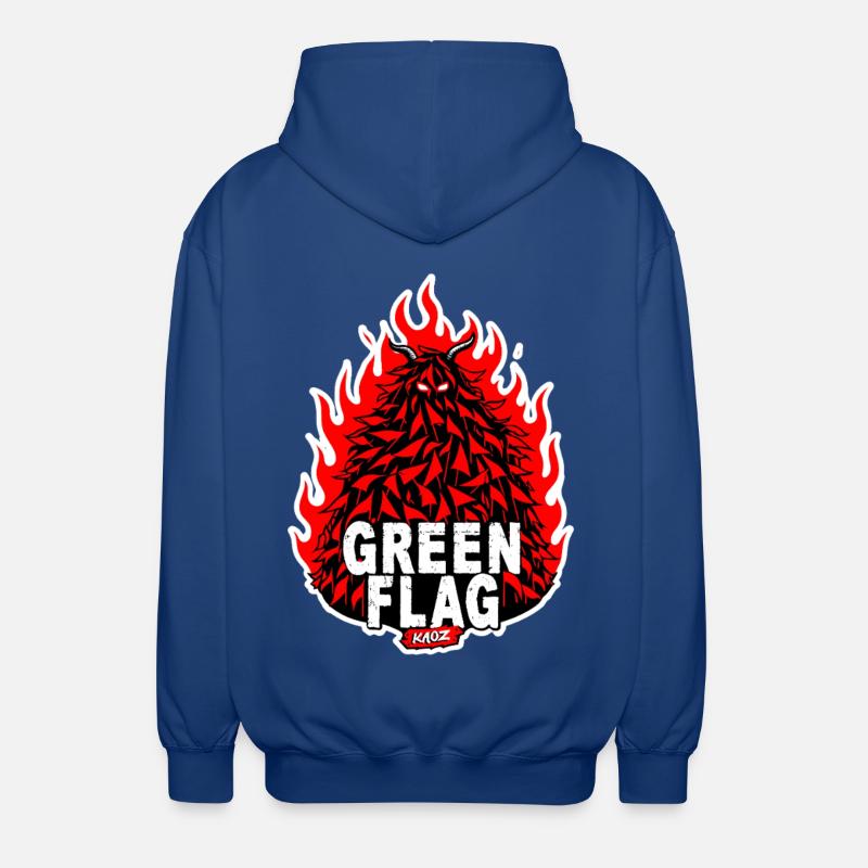 Blason du drapeau vert enflammé - Veste à capuche unisexe - bleu royal