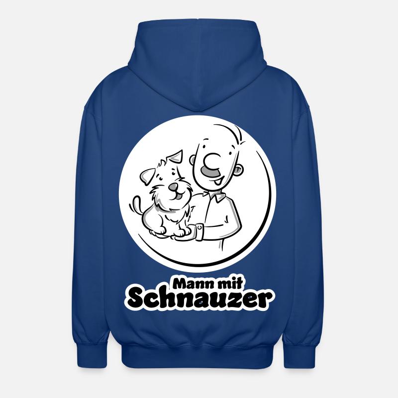 Mann mit Schnauzer (Oberlippenbart) - Unisex Kapuzenjacke - Royalblau