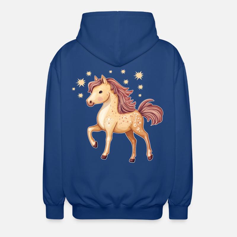 Cheval mignon avec des étoiles - Veste à capuche unisexe - bleu royal