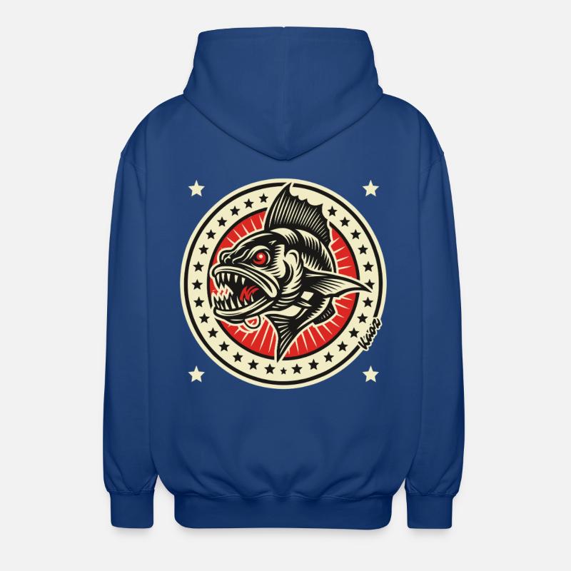 Barracuda Badge Emblem - Unisex Hooded Jacket - royal blue