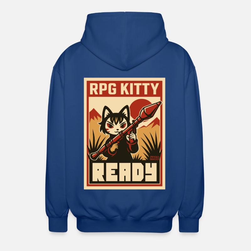 RPG Kitty Ready Poster - Unisex Hooded Jacket - royal blue