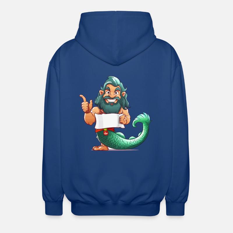 Meerheld mit Bart und Flosse - Unisex Kapuzenjacke - Royalblau