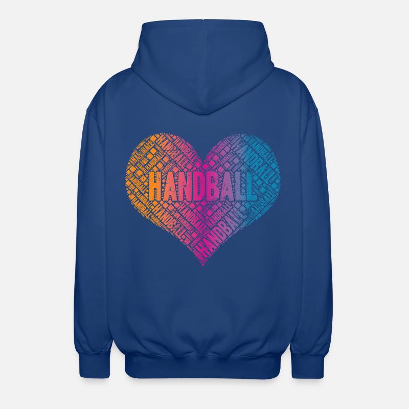Håndbold hjerte - Unisex hættejakke. - kongeblå