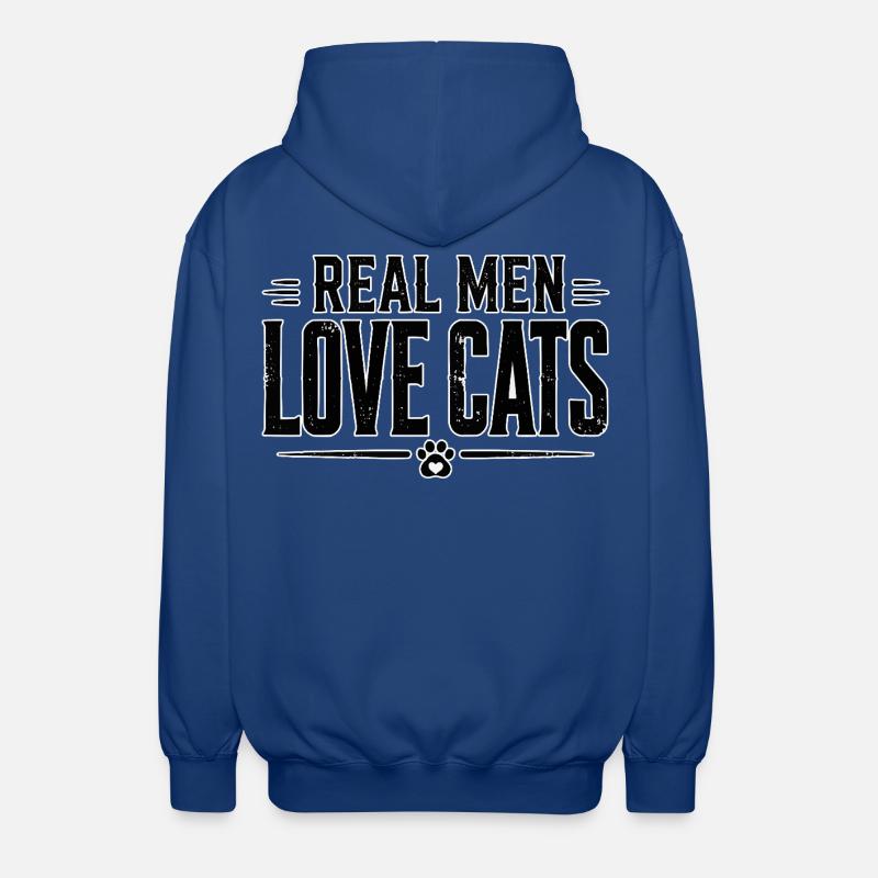 Echte Männer Lieben Katzen - Unisex Kapuzenjacke - Royalblau