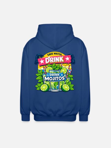 Save the water, drink Mojitos - Unisex Hooded Jacket - royal blue