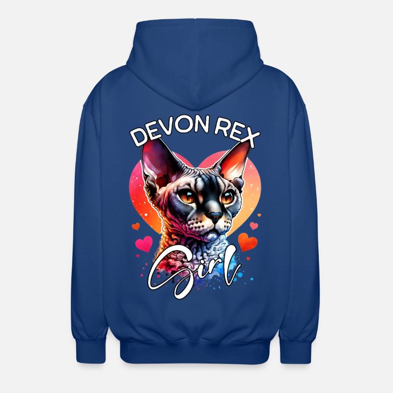 Devon Rex Mädchen Devon Rex - Unisex Kapuzenjacke - Royalblau