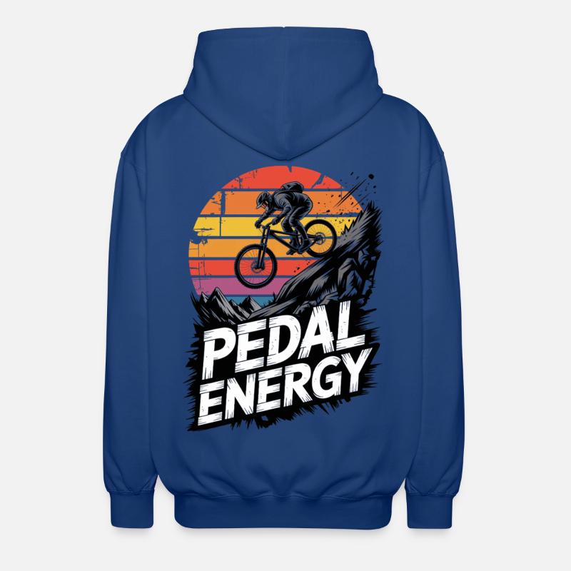 VTT, Descente, Action du cyclisme - Veste à capuche unisexe - bleu royal
