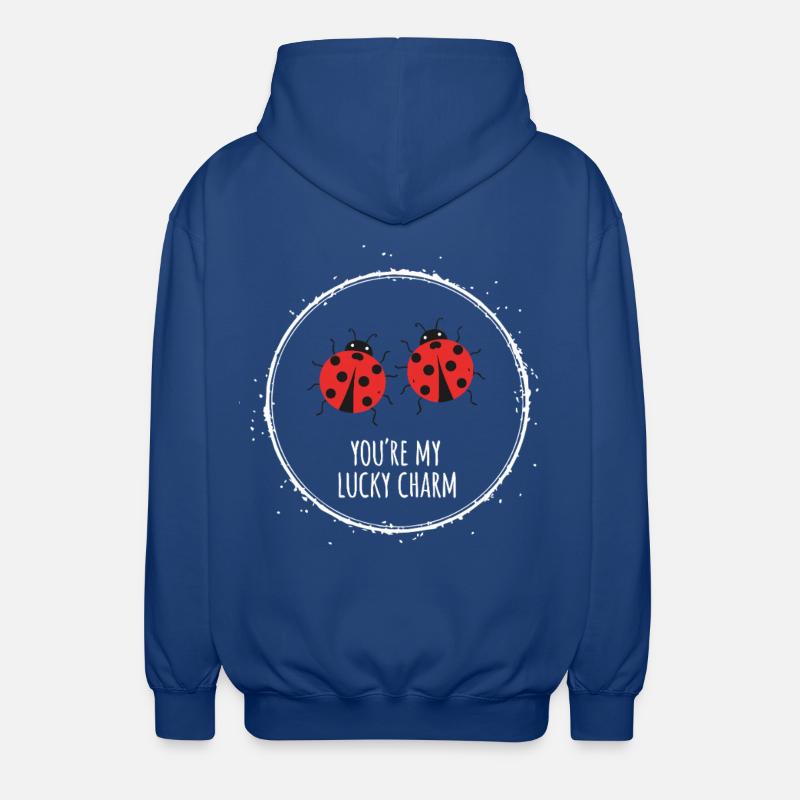 Ladybug Lucky Charm Partner Gift - Unisex Hooded Jacket - royal blue