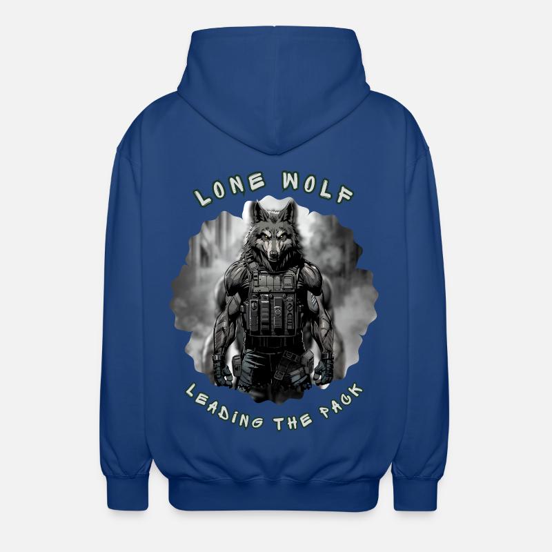 Lone Wolf Commando - Tactical Alpha Soldier - Unisex Hooded Jacket - royal blue