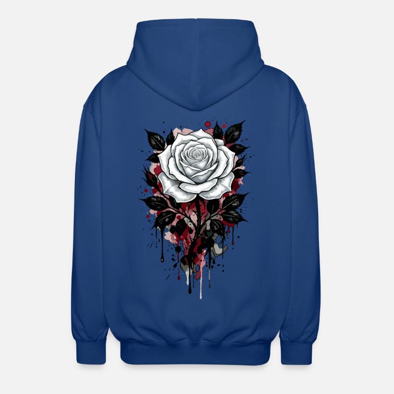 Rose, Rose Blanche, Rose et Fleurs - Veste à capuche unisexe - bleu royal