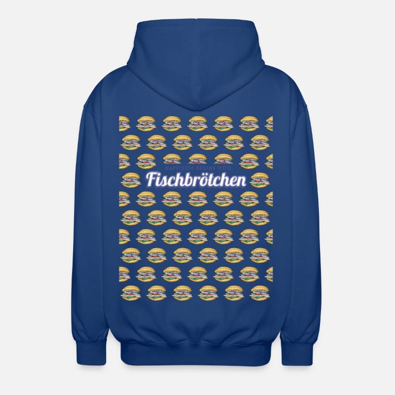 Fischbrötchen mit Matjes oder Bismarckhering - Unisex Kapuzenjacke - Royalblau