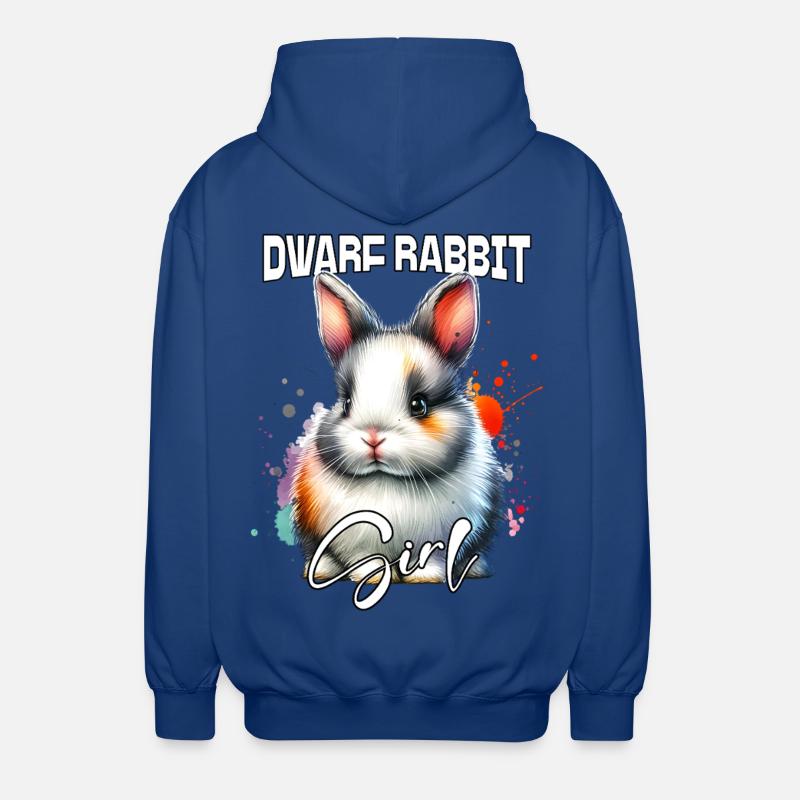 Dwarf Rabbit Girl Dwarf Rabbit - Unisex Hooded Jacket - royal blue