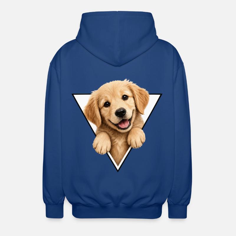 Dog pup in triangle frame - Unisex Hooded Jacket - royal blue