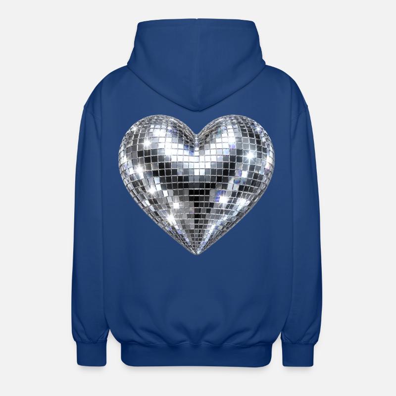 Herz Disco Glitzer - Unisex Kapuzenjacke - Royalblau