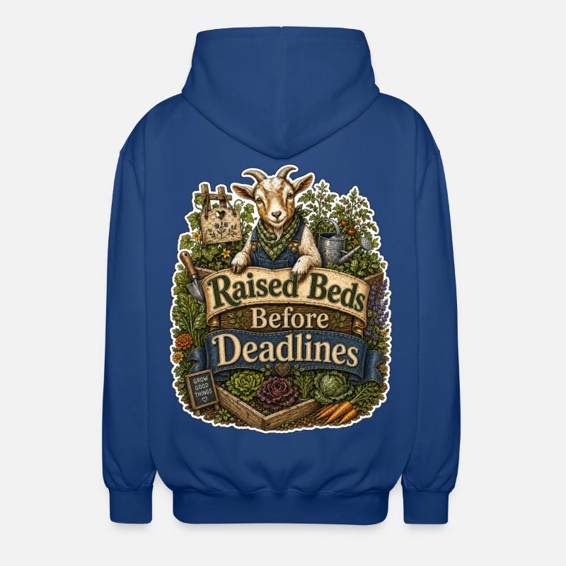 Raised Beds Before Deadlines - Unisex Hooded Jacket - royal blue