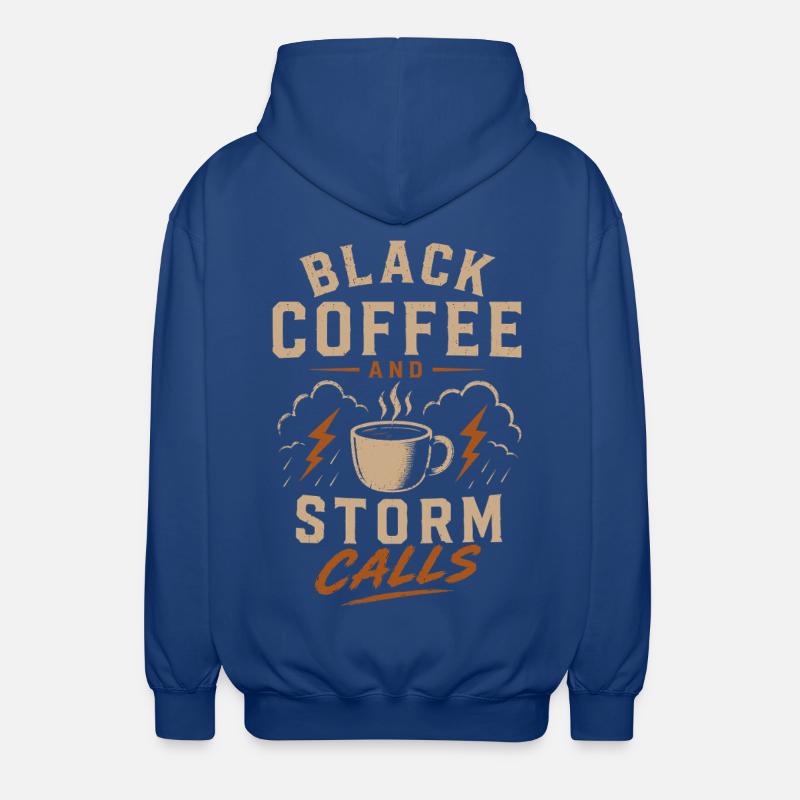 Lineman Strom Schwarzer Kaffee Und Sturm - Unisex Kapuzenjacke - Royalblau