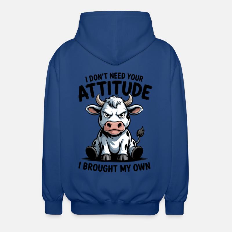 Attitude de vache : expression - Veste à capuche unisexe - bleu royal