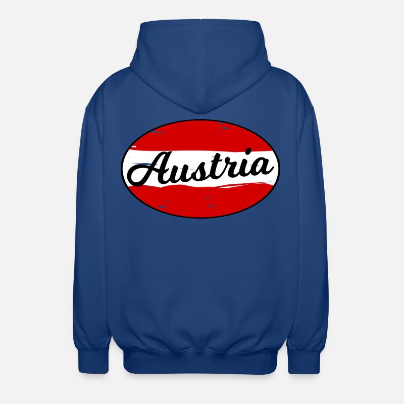 Austria Script Logo on Red - Unisex Hooded Jacket - royal blue