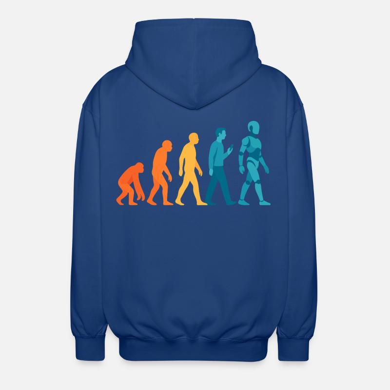 Évolution vers le contour du robot - Veste à capuche unisexe - bleu royal