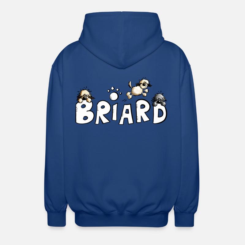 Briard Comic Font - Chien - Chiens - Veste à capuche unisexe - bleu royal