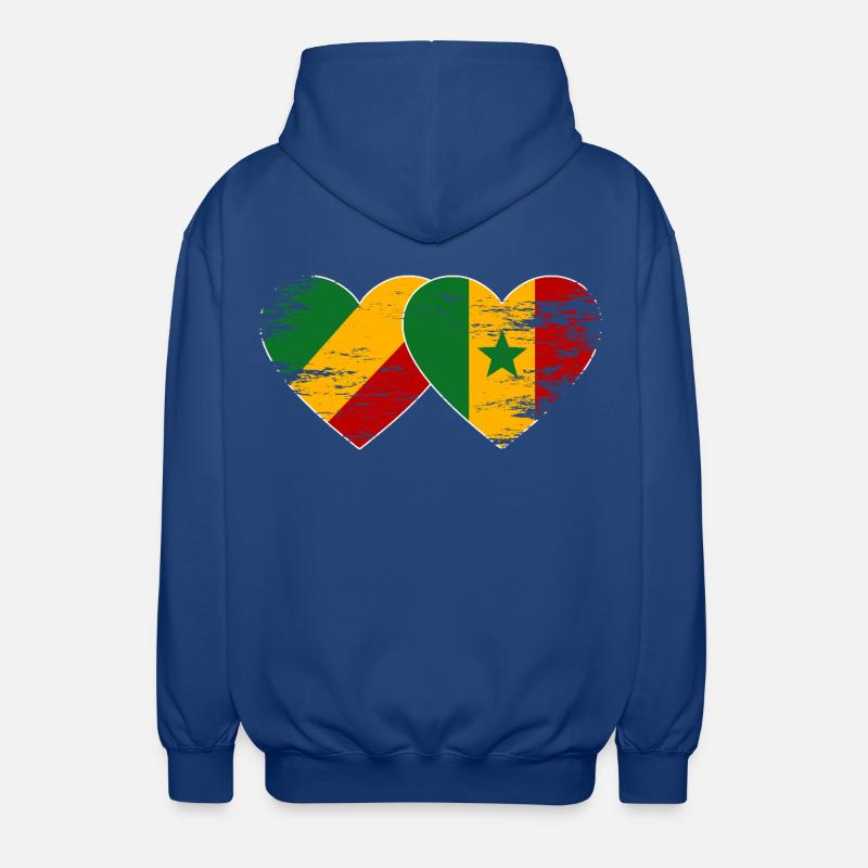 Drapeau Congo-Sénégal utilisé - Veste à capuche unisexe - bleu royal