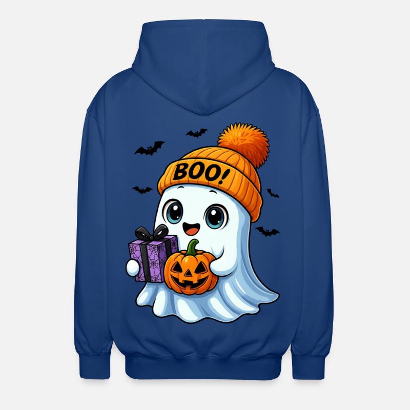 Fantôme d’Halloween mignon avec citrouille - Veste à capuche unisexe - bleu royal