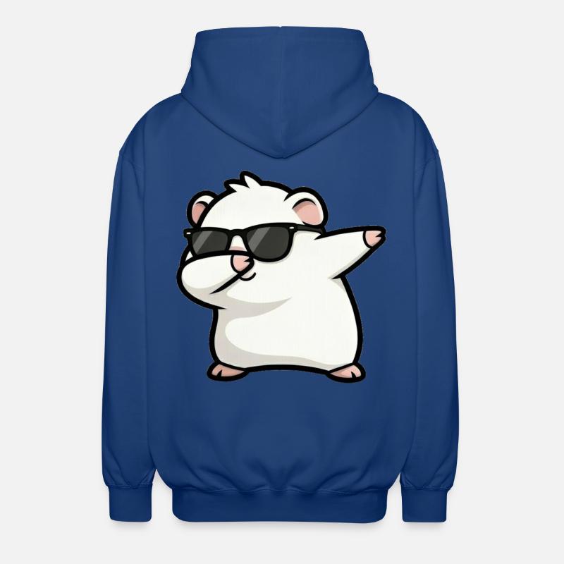 Tamponnement du blanc de cochon d’Inde - Veste à capuche unisexe - bleu royal