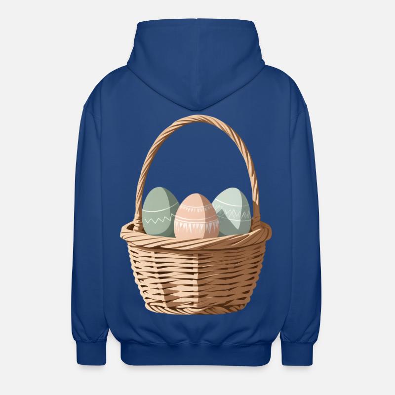 Pastel eggs in a basket - Unisex Hooded Jacket - royal blue