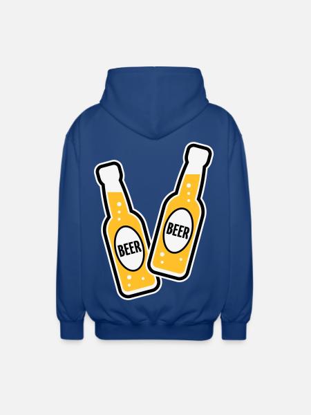 2 Bierflaschen (Bier / POS 3C) - Unisex Kapuzenjacke - Royalblau
