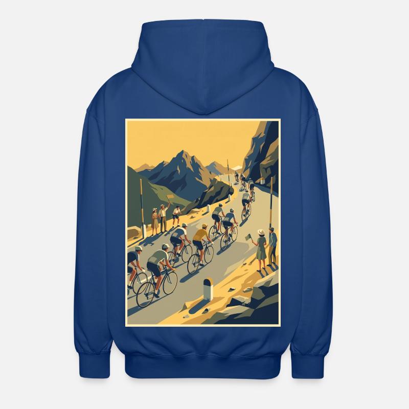 Mountain Ascent — Cycling Memory - Unisex Hooded Jacket - royal blue