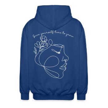 Donnez-vous le temps de grandir - Veste à capuche unisexe - bleu royal - Dos - AI Model Male 185 light (185cm)